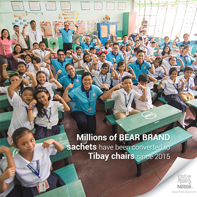 Tibay chairs using Bear Brand Sachet